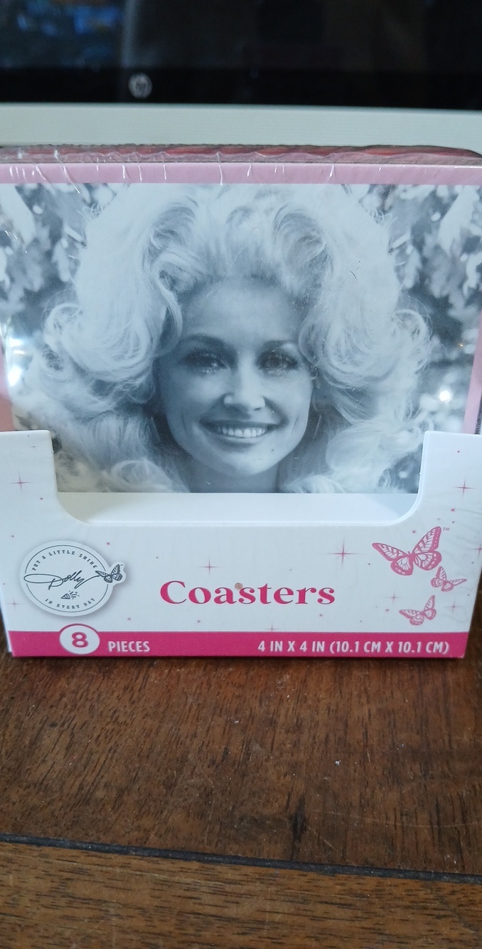 Dolly Parton Pink Coasters Set — Decorative Drink Coasters (8-Pack) - Picture 3 of 4